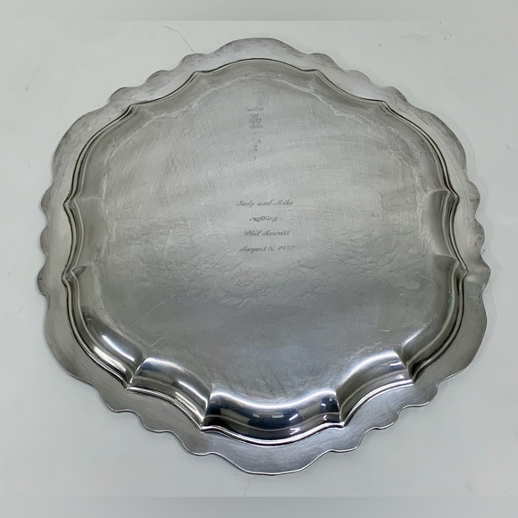 1972 Vtg International Silver Countess “D” Inscribed Ornate Wedding Platter - Picture 16 of 16